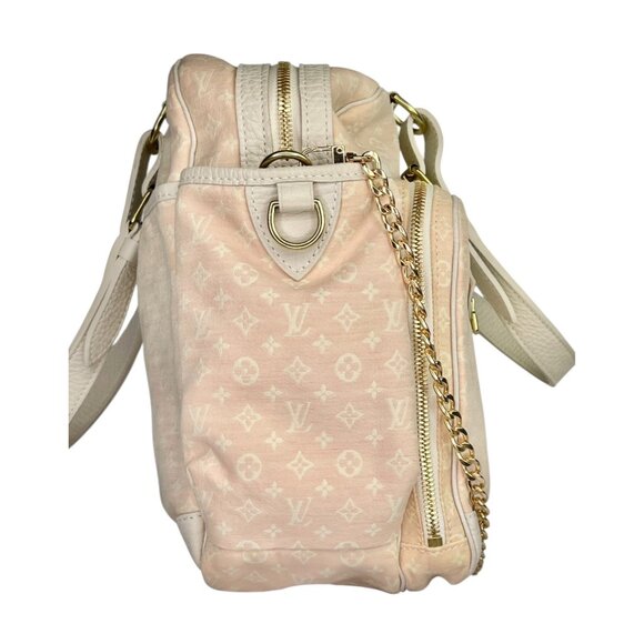 LOUIS VUITTON Pink Denim LV Messenger Bag Laptop Womens Pink White Crossbody GM - Picture 7 of 16